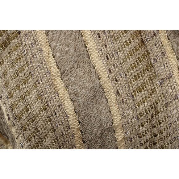 Charming Charlie Infinity Scarf Metallic Gold Tan Pattern Texture Boho Chic - Picture 11 of 11